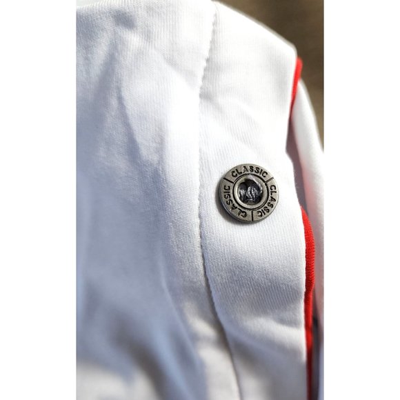 Vassari Los Angeles XL White Red Zipper Collar Button Design Designer Men Short - Picture 9 of 11